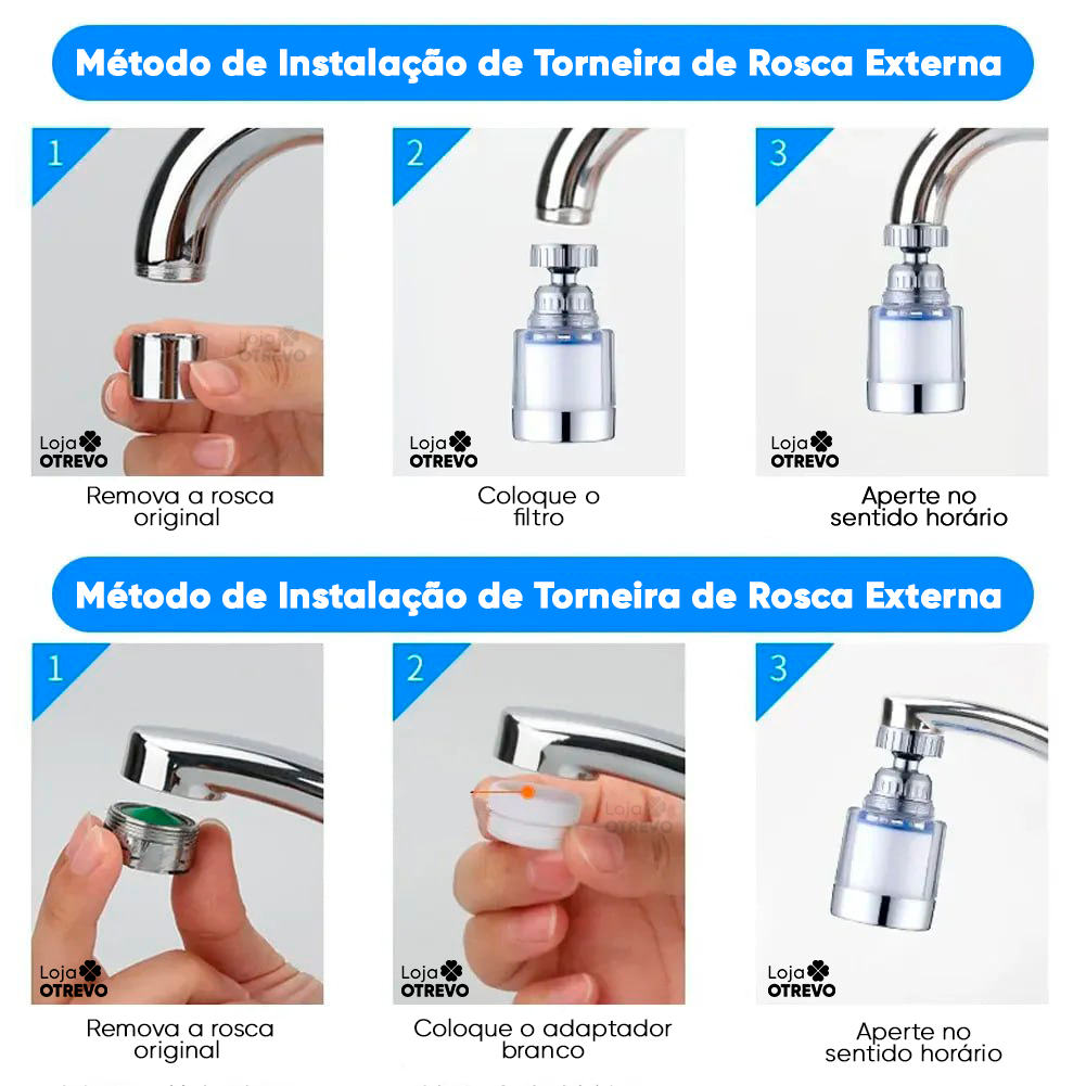 SmartFilter® Filtro Purificador de Água (COMPRE 1 E LEVE 3) - Acompanha Adaptador Universal