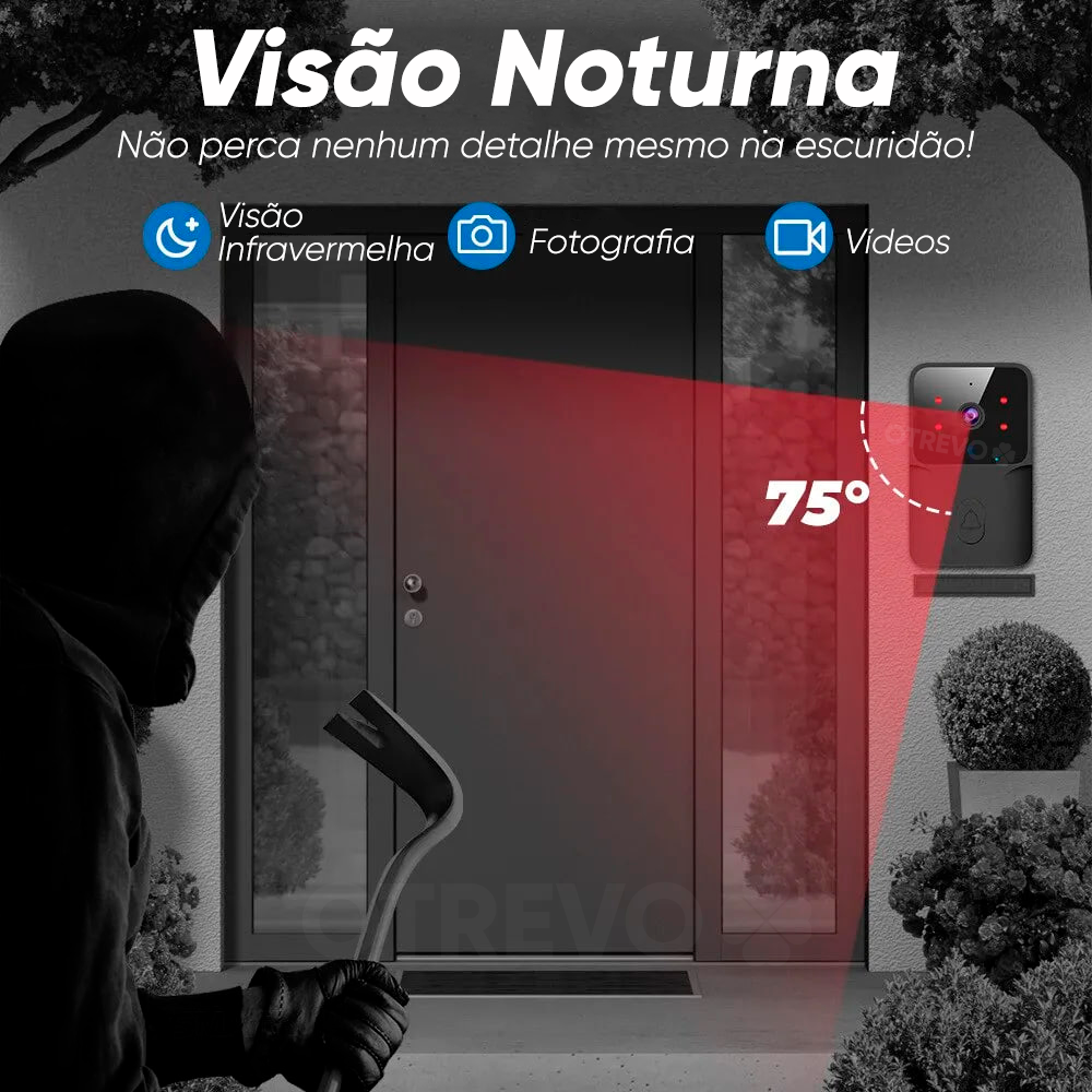 SmartPin - Campainha Inteligente Sem fio Com Wi-fi e Câmera
