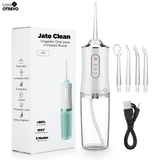 Irrigador Oral Rosa Branco + 4 Ponteiras cos (BRINDE) + Cabo USB