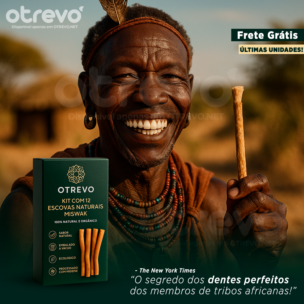 Kit 12 Escovas Miswak 100% Naturais + Brinde Exclusivo