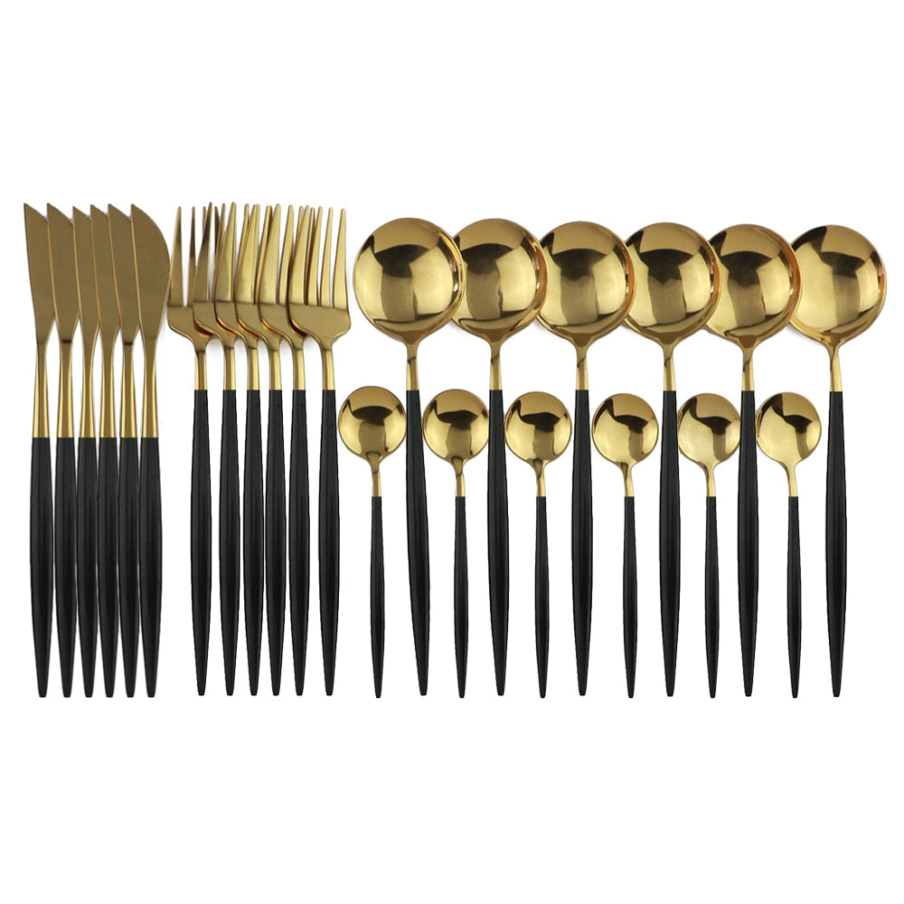 Jogo de Talheres Inox 24 Peças - ®PremiumGold