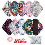 Kit de 10 absorventes reutilizáveis + Estojo Premium (BRINDE)