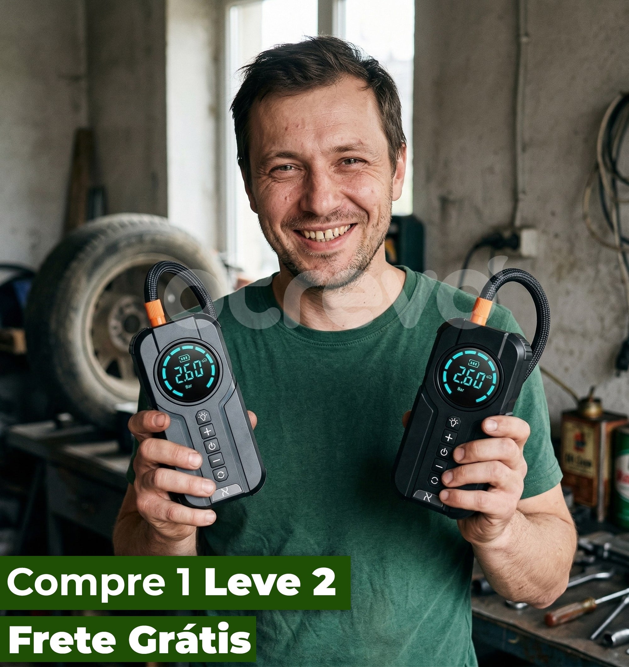 TurboAir™ – Compressor Portátil Inteligente (Compre 1 e leve 2)
