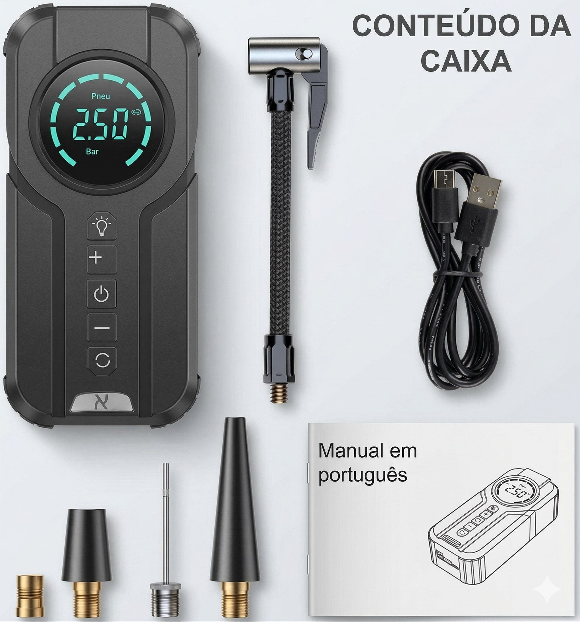 TurboAir™ – Compressor Portátil Inteligente (Compre 1 e leve 2)