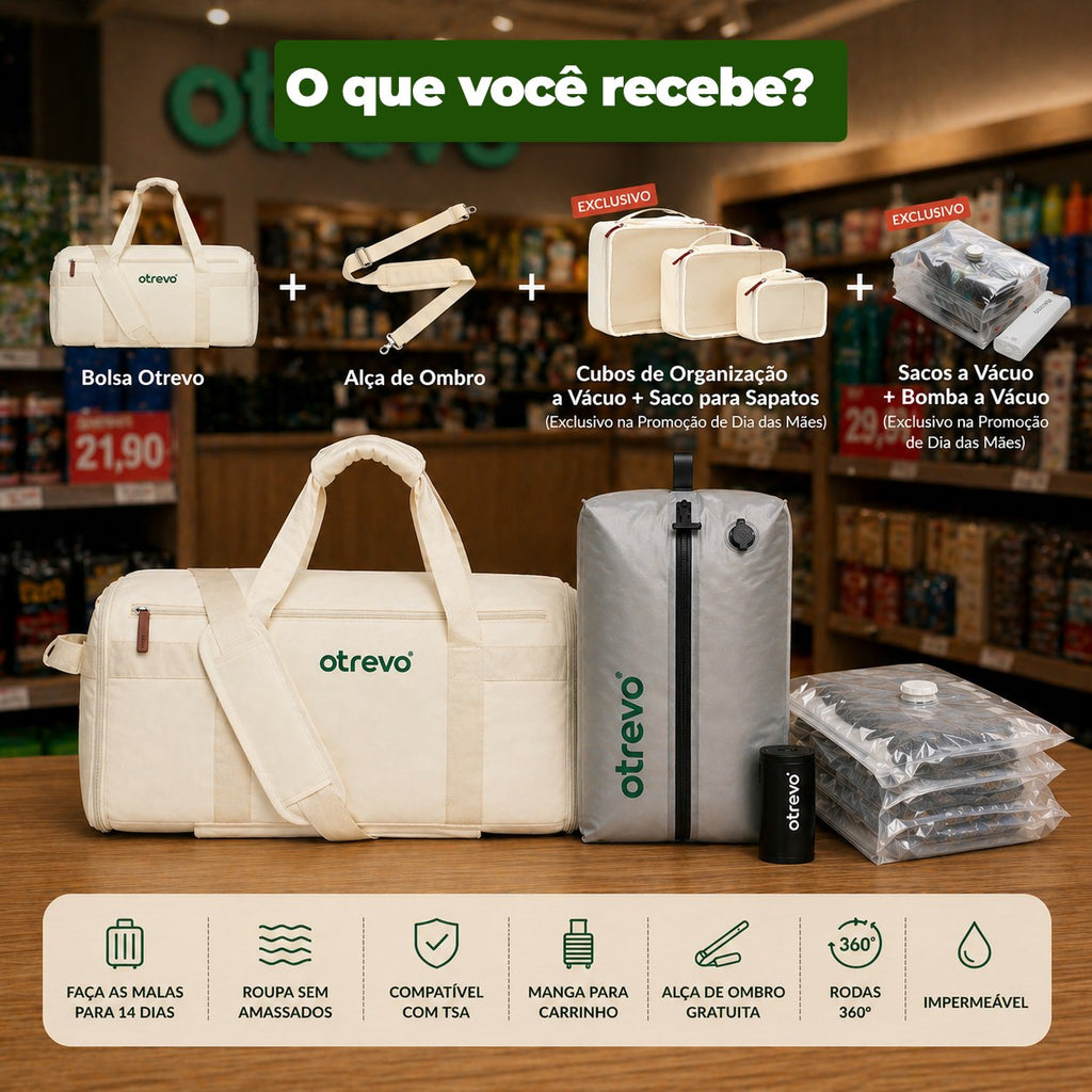 SmartTravel™ Bag 3 em 1 – Bolsa Inteligente com Rodinhas e Vácuo