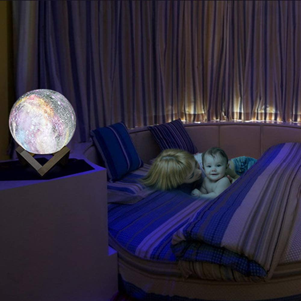 Luminária 3D de Lua Cheia Com 16 Cores - ®SmartMoon