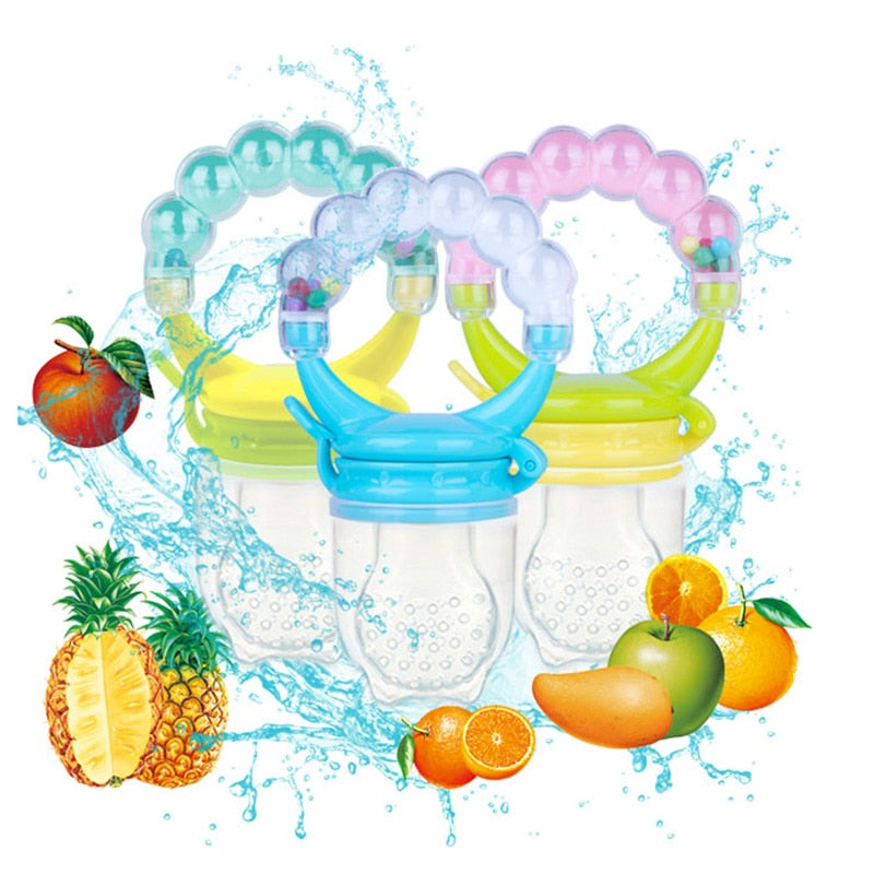 Kit 3 Chupetas Alimentadoras com Furos para Frutas p/ Bebê - FruitBaby®