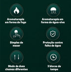 Umidificador de Ar  Difusor de Aromas com Chama Colorida ®FireRelax